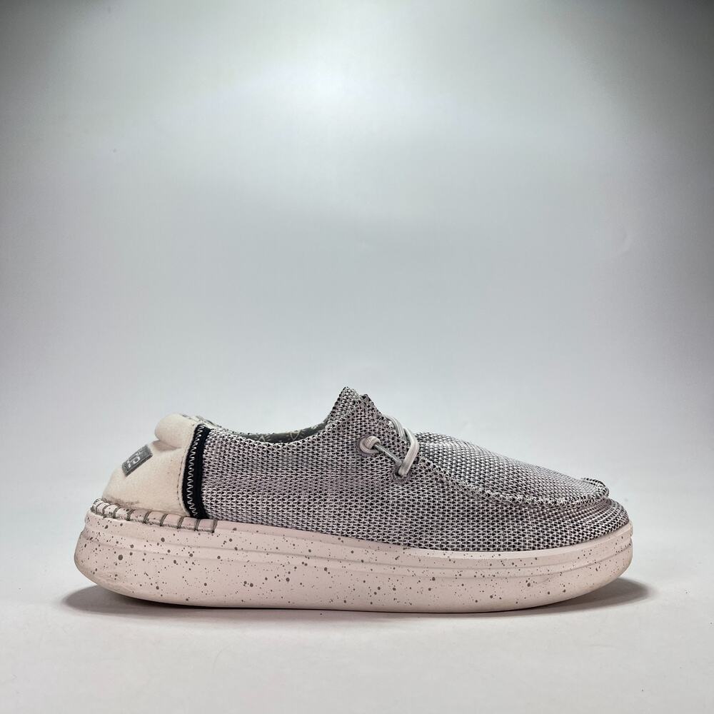 HEYDUDE Wendy Rise Sox Stone White Slip On Casual Moccasin Shoes Women's Size 9